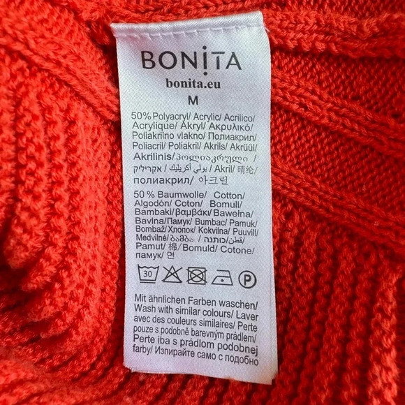 Bonita Red Brick Knit Sweater Pullover Long Sleeve Round Neck M - Picture 9 of 9
